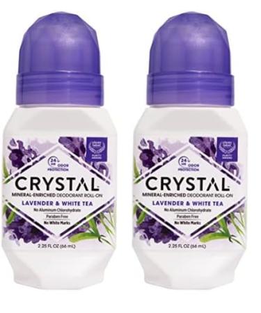 Crystal Mineral Deodorant Roll-On Lavender & White Tea Purple 2.25 Fl Oz (Pack of 2)