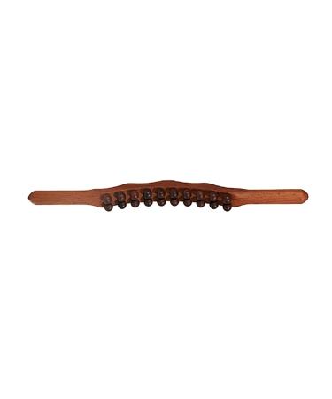 Triggerpunkt massager two-row 20 pearls easy to use multifunctional relieves tiredness wooden massage device for neck shoulders arms legs (carbonized carbonized beech 20 pearls