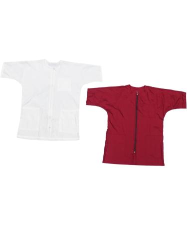 Ipetboom 1pc Salon Robes Smock Waetrproof Work Clothes Mens Overalls Hair Salon Clothes Jackets for Women Fashion Short Sleeve Jacket for Women Mens Jackets Print White Clothing - Buy Online on GoSupps.com