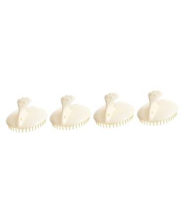 Healeeved 4 piece Shampoo massage comb hair shampoo shampoo brush shampoo anticaida scalp massager body laundry scrubber shower beds for teenage girl care plastic leather brush 9.60x8.20cmx4pcs as shown x 4 pieces