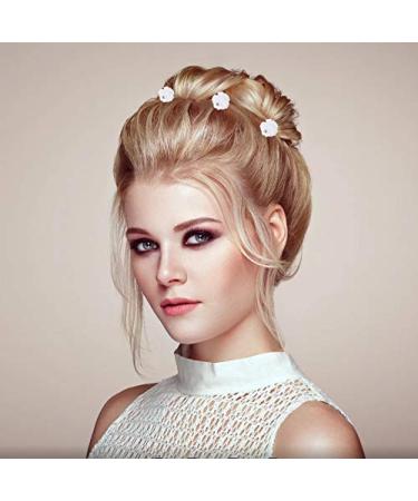 Buy 40 Wedding Hairpins - Pearl & Rhinestone Flower Bridal Hair Jewelry - U-Shaped Crystal Hair Accessories for Women & Girls - Buy Online on GoSupps.com