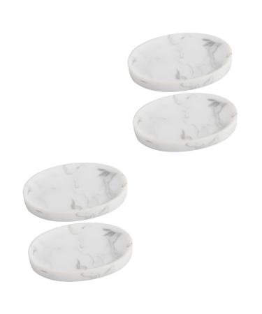 Ciieeo 4 Pcs Marble Soap Dish Soap Container Reusable Soap Dish Shower Soap Dish Oval Soap Dish Hand Soap Holder Toilet Soap Holder Bathroom Soap Dish Storage Rack Resin Multifunction Light Greyx2pcs 12.00X8.30X1.80CMx2pcs