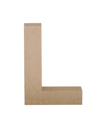 Papier Mache Letter L  4  Brown