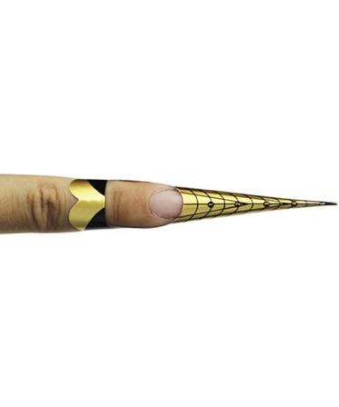 FingerAngel 100PCS Adhesive Stiletto Nail Forms System for UV Gel Acrylic Golden Color Nail Tips Extension Forms - Buy Online on GoSupps.com
