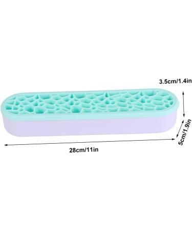 Buy Housoutil Silicone Makeup Brush Storage Box | Brush Drying Rack & Organizer | Green 28X5CM - Ideal for Air Drying & Desktop Organization - Buy Online on GoSupps.com