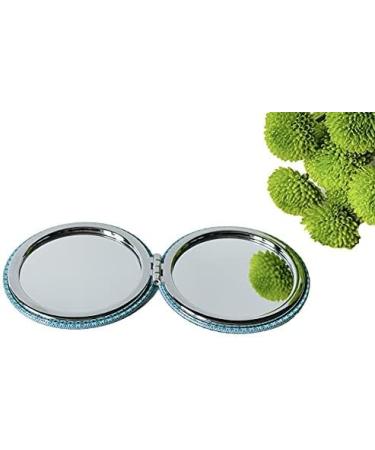 Totally Turkish Metal Compact Mirror Small Folding Round Mirror With Magnetic Close 1x & 2x Magnification For Handbags Make-Up Travel & Commutes Bright & Funky Geometric Pattern (Sky Blue) - Buy Online on GoSupps.com