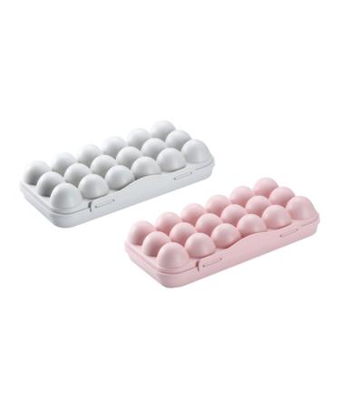 Generic Serving Tray 2pcs 18 Egg Storage Box Filled Plastic Eggs Egg Tray for Refrigerator Home re-usable Assorted Color 30x15cm