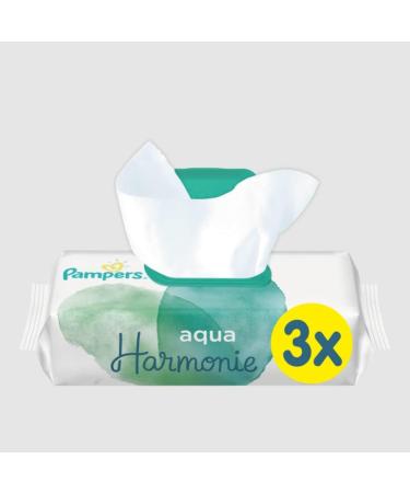 Pampers Aqua Harmonie Baby Wipes 864 Wipes (Pack of 6 x 3 x 48) Fragrance and Alcohol Free With 99% Water and Fibers - Buy Online on GoSupps.com