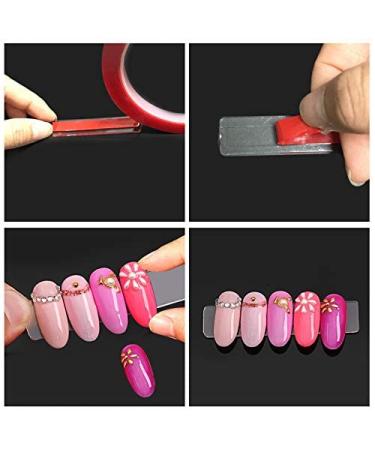 100PCS Transparent Nail Art Display Stand with Double-Sided Tape - Perfect for Acrylic Nail Tips Practice - Salon and Home Nail Accessory - Buy Online on GoSupps.com