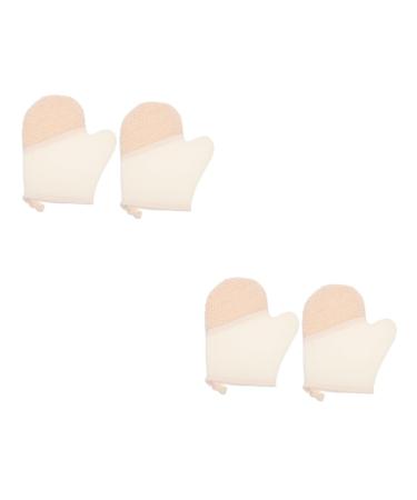 STOBAZA 4 Pcs Scrub Bath Gloves Household Bath Gloves Body Scrubber Exfoliator Bath Scrub Gloves Massage Shower Gloves Exfoliation Mitt Massage Gloves for Hands Cosmetic Flax Bath Towel