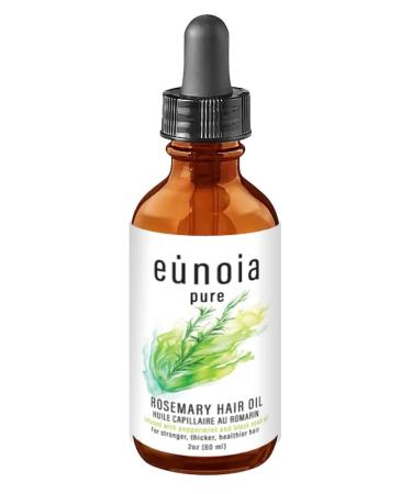 NEW- Rosemary Oil For Hair Growth by Eunoia Pure - Made in Canada - with Rosemary Peppermint Black Seed Oil and Pumpkin Seed Oil - for Longer Thicker Stronger Hair - For Men and Women - All Hair Types - 2 oz/60ml