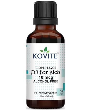 Kovite Kid"s Vitamin D3 Drops 400 IU Alcohol Free- Grape Flavor - 1 fl oz.