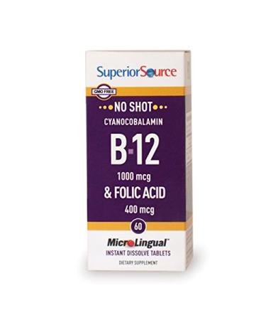 Superior Source No Shot B12/Folic Acid 1000 mcg/400 mcg 60 Count