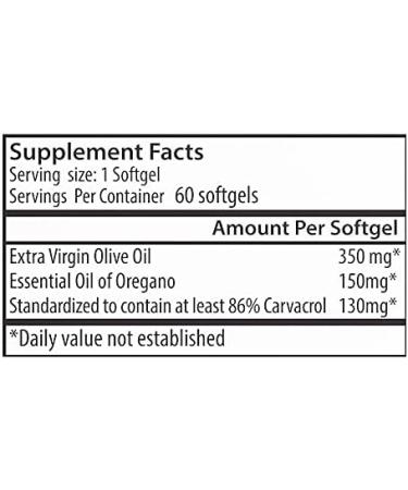 Zane Hellas Oregano Oil Softgels - 130mg Carvacrol, 150mg Oregano Oil, 30% Greek Essential Oil - 60 Softgels - Buy Online on GoSupps.com