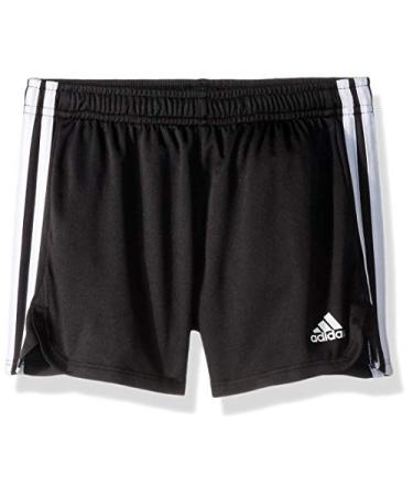 adidas Girls' Big 3 Stripe Pacer Mesh Short, Adi Black, Large