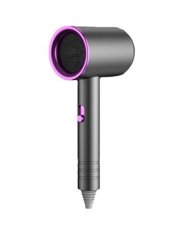 Hair Drier Mute 360 Degree Rotatable Nozzle Fast Drying ABS PP Portable Blow Dryer for Home Salon Grey With Blue Light
