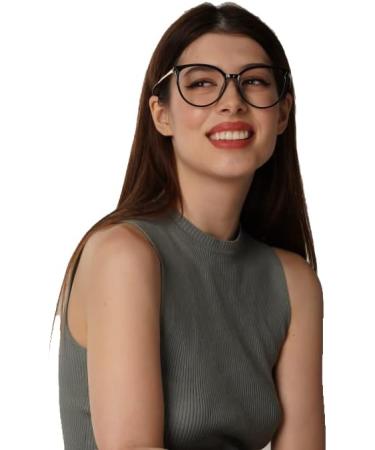 Firmoo Blue Light Filter Gaming & Reading Glasses for Men & Women - Anti Blue Light Protection - Black with Gold - 0.0x Thickness - Buy Online on GoSupps.com