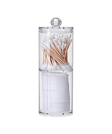 Beauty Transparent Round Plastic Cosmetic Box - Cotton Swab & Pad Storage - Makeup Accessories for Organized Essentials - Buy Online on GoSupps.com