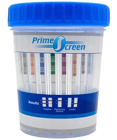 Prime Screen Urine Drug Test Compact Cup 16 Panel Kit (AMP BAR BUP BZO COC mAMP MDMA MOP/OPI MTD OXY PCP THC ETG FTY TRA K2) - 5 Pack -CDOA-9165EFTK
