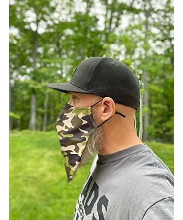Men Large Beard Mask Face Mask for Bearded Men Reusable Face Mask With Room For Beard Washable Beard Mask for Men (Large Camouflage (Green)) - Buy Online on GoSupps.com