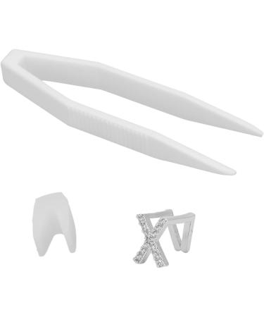 Plated English Letter X Teeth Brace Metal Fashionable Teeth Decoration Jewelry for Party (Silver Color) - Buy Online on GoSupps.com