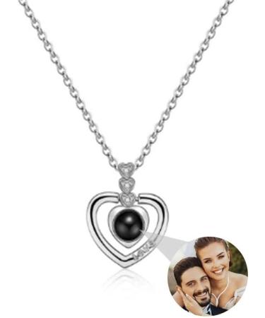 Personalized Photo Projection Heart Necklace - Custom Pet Print Jewelry Gift for Women & Girls - Buy Online on GoSupps.com