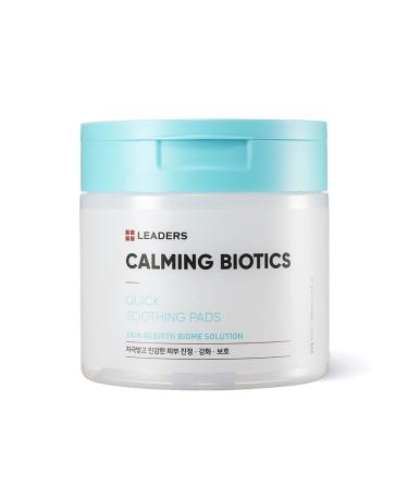 LEADERS Calming Biotics Toner Pad - Quick Soothing Instant Relief and Hydration for Dry and Sensitive Skin 6-Type Cica Liposome Complex and Plant Mucin Korean Skincare 80 Pads x 170ml Quick Soothing Pads