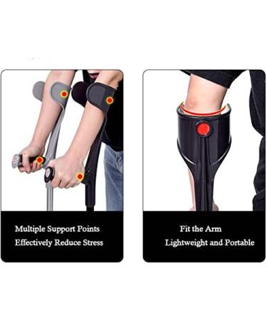 Adult Forearm Crutches (1 Unit Open Cuff)-Adjustable Aluminum Arm Crutch-Motion Crutches for Youth & Adults(for Height of 140-195cm /55-77inch) (Color : Black) Prosperous Silver - Buy Online on GoSupps.com