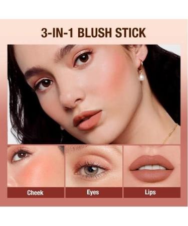  Beliky Girl 6-Color Lipstick Blush Balm 3-in-1 Eye Lip & Lip Gloss Waterproof Lightweight Blush Balm Cream for Women (#03) - Buy Online on GoSupps.com