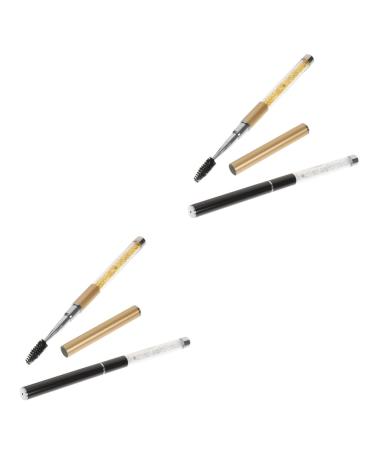 Beavorty 4 Pcs Grafting Eyelash Brush Eyelash Mascara Fiber Lash Mascara Lengthening Mascara Eyeliner Stamp False Eyelashes Eyebrow Makeup Brush Lash Spooly for Eyelash Extensions Portable