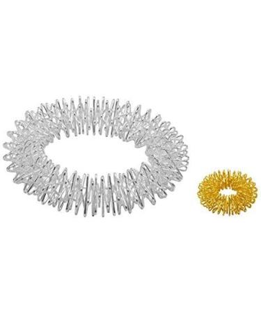 Power Ring Set - Silver Bracelet & Small Gold Ring | Acupressure & Massage Rings for Arm Relief - Buy Online on GoSupps.com
