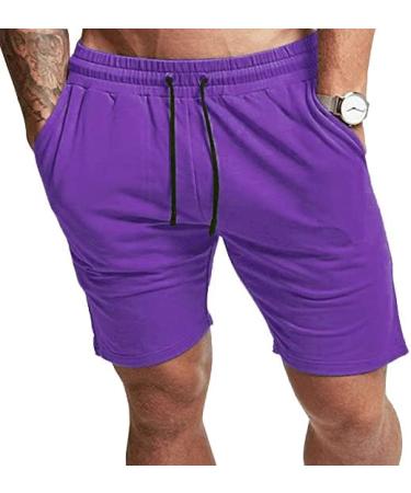 EVERWORTH Men's Casual Training Shorts 2 Pack - Purple/Black, Large | Gym Workout Fitness, Bodybuilding, Running Jogging Shorts - Buy Online on GoSupps.com