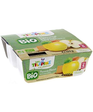 Compotes - Apple - Biscuit - Without pieces - Organic - 4x100g