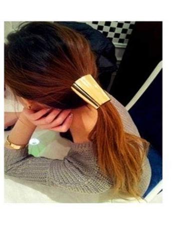 Stylish Metal Circle Hair Cuff & Elastic Hair Bands - Ponytail Accessories for Women & Girls (Silver & Gold) - Buy Online on GoSupps.com