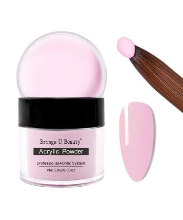 18g/Box Acrylic Powder Red Pofessional White Nude Acrylic Nail French Manicure Powder for Nail Extension Acrylic Nail System - (Color: 18g-Pink)