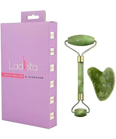 Generic Facial Massager Jade Roller & Gua Sha Tool Natural Himalayan Stone for Face Neck Healing Skin Wrinkles & Serum Application - Buy Online on GoSupps.com
