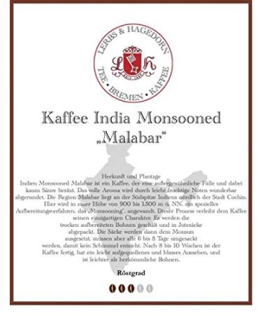 Lerbs & Hagedorn India Monsooned Malabar Coffee 1 kg