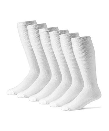 Diabetic Socks for Men - Over the Calf Socks by Physicians' Choice Diabetic Socks - 12-Pack in White - Size 10-13 White 10-13