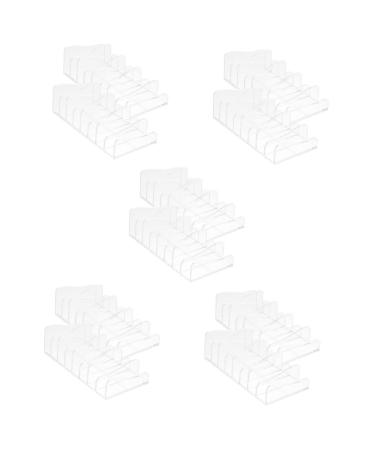 TEHAUX 10 pcs Makeup Lipstick -Section Make Storage Eyeshadow Lipsticks Palettes Holder Brush Organizer Transparentx5pcs 17.2X8.5X5.3CMx5pcs