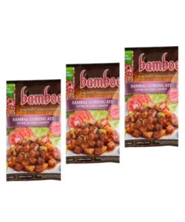 BAMBOE BUMBU SAMBAL GORENG ATI / BAMBOE Liver in Chili Gravy Seasoning Mix Halal ( 3X 54g )