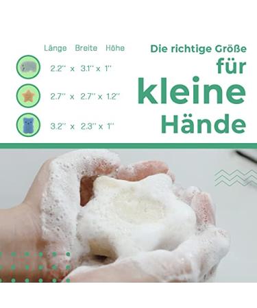 Myhomebody Konjac Bathing Sponge Set for Babies | Natural & Safe Bathing Sponges - Elephant Bear & Star (3 Pieces) - Buy Online on GoSupps.com