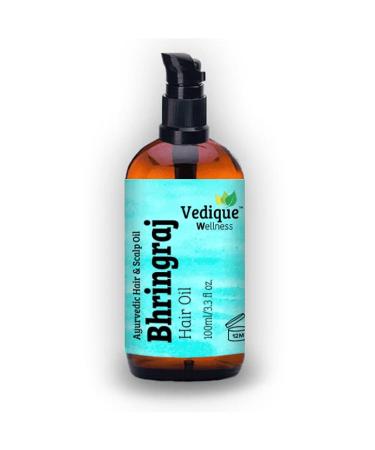 VEDIQUE Remedies Bhringraj Hair Oil | 500ml (16.9 fl oz) | Hair Growth Promoting Healing and Nourishing | Ayurvedic Hair & Scalp Treatment Oil | All Natural