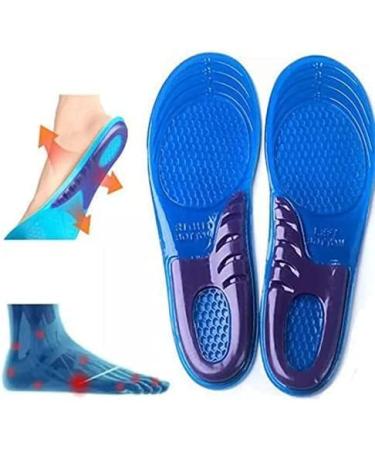 Unisex Orthotic Silicone Gel Insoles - Shock Absorbing Full Length Inserts for Boots & Sports Shoes - Comfortable Massaging Feet Support (M UK 6-9) - Buy Online on GoSupps.com