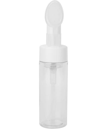 Foaming Bottle with Silicone Brush Head Prevent Water Leakage Convenient Fill Water Round Bottom Press Foaming Pump Transparent Lotion or Facial Cleanser Bottling (100ML) - Buy Online on GoSupps.com