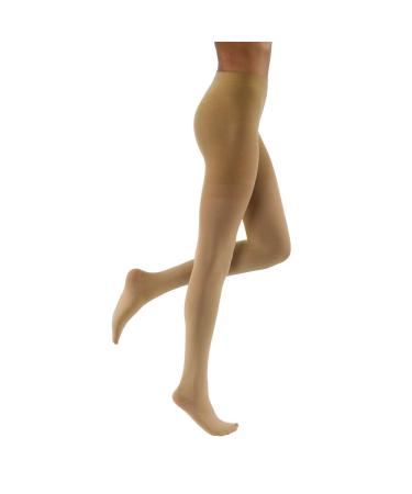JOBST Relief Waist High Graduated Compression Stockings 15-20mmHg - Comfortable Unisex Design - Closed Toe Beige Petite Small