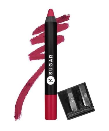 S.-UG'AR Matt'e C-osmeti'cs Crayon Lipstick with Sharpner Long-Lasting Upto 8+ Hrs 22 Donna Pinciotti-2.8gm.