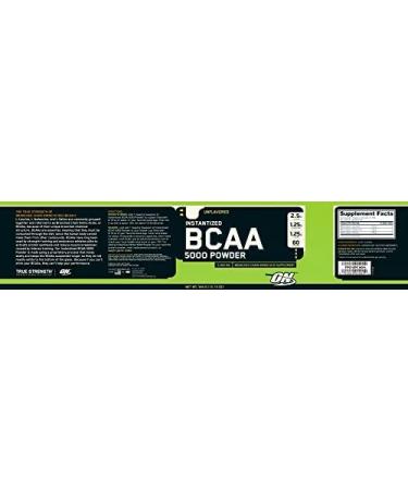 Optimum Nutrition BCAA 5000 Powder Unflavored - 12.16 oz (345g) | Instantized Amino Acids for Enhanced Recovery - Buy Online on GoSupps.com
