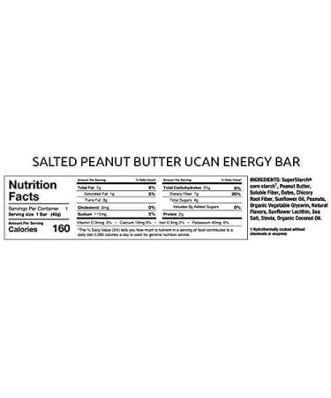 UCAN Plant Based Energy Bars - Salted Peanut Butter Flavor (12 Pack, 1.4 oz) | No Added Sugar, Soy-Free, Non-GMO, Vegan, Gluten-Free, Keto-Friendly - Buy Online on GoSupps.com