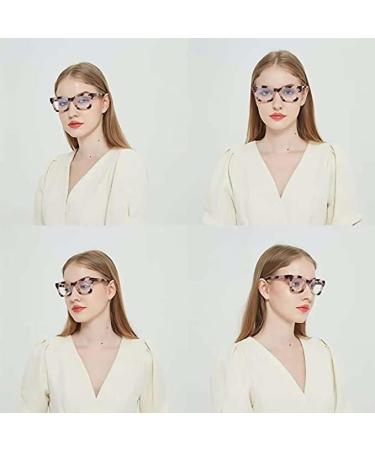 Retro Spring Hinge Women's Readers | Blue Light Blocking Square Glasses | Floral Pink & Grey Tortoise - Perfect for Men & Women - Buy Online on GoSupps.com