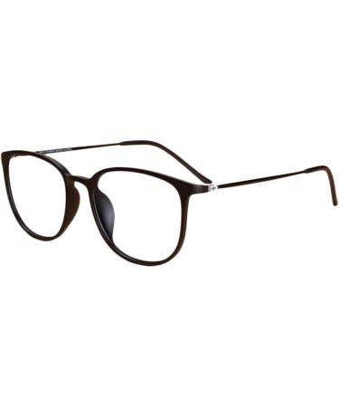 Koosufa Classic Retro Glasses Frames for Men & Women - Thin Ultra-light TR90 Nerd Glasses in Matt Black with Case - Large Panto Style - Buy Online on GoSupps.com